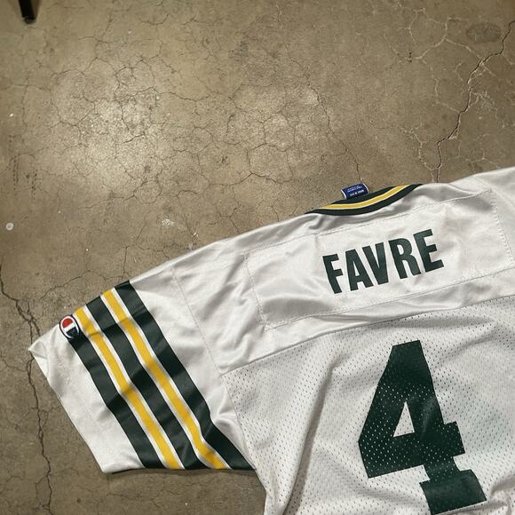 Vintage Champion Brett Favre Jersey Youth L NFL 90s Green Bay Packers USA - Picture 3 of 7
